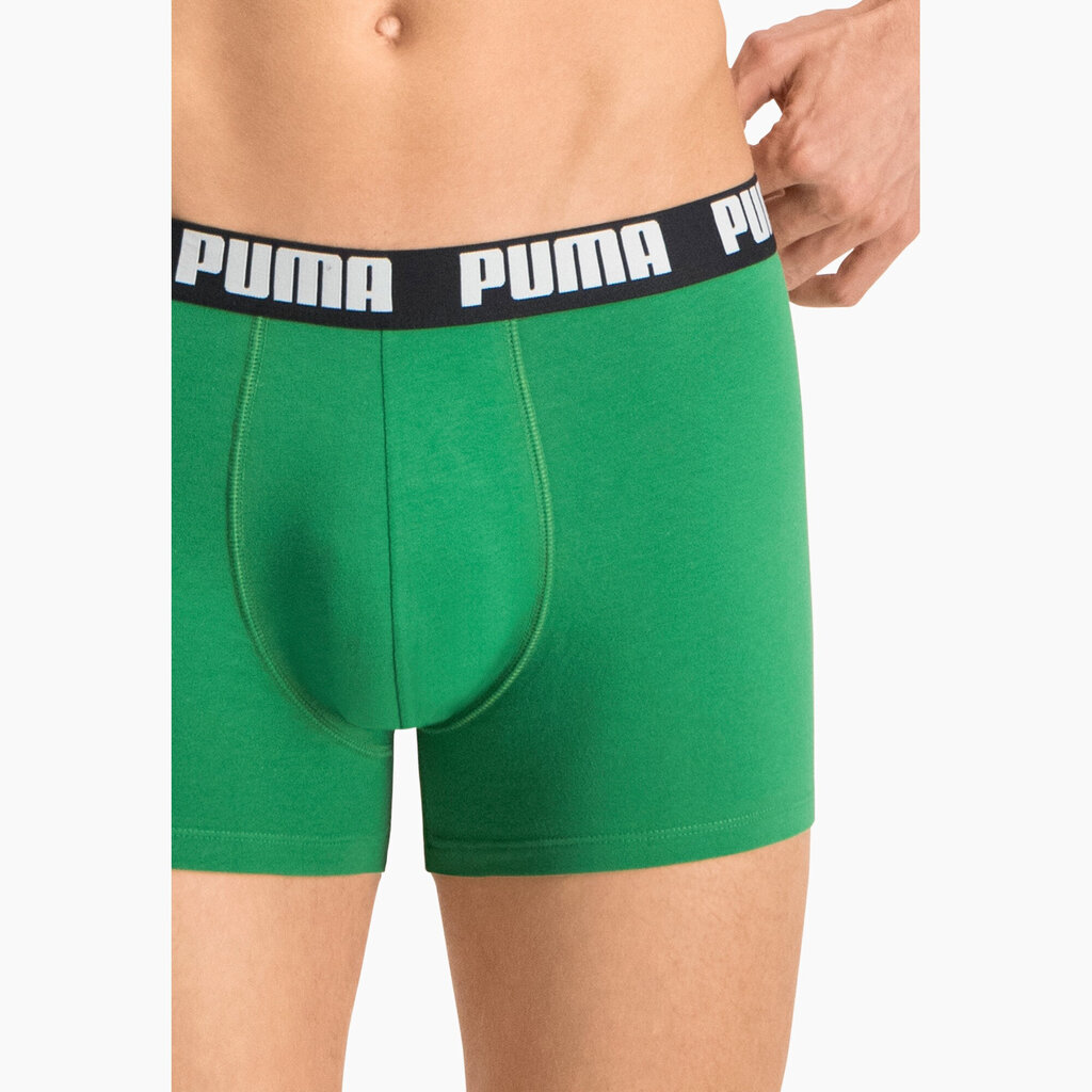 Puma Trikotāžas Apakšveļa Basic Boxer Green Black 906823 34/L cena un informācija | Vīriešu apakšbikses | 220.lv