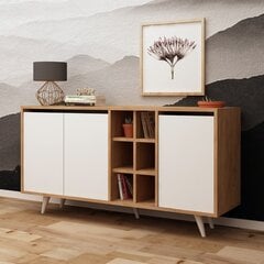 Комод Kalune Design 845, коричневый/белый цена и информация | Комоды | 220.lv