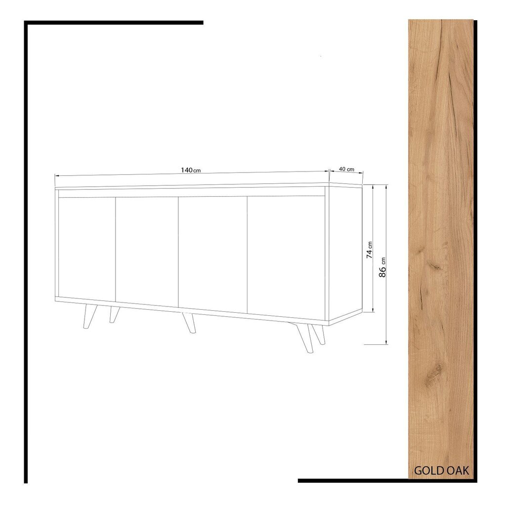 Kumode Kalune Design Shans, balta/brūna cena un informācija | Kumodes | 220.lv