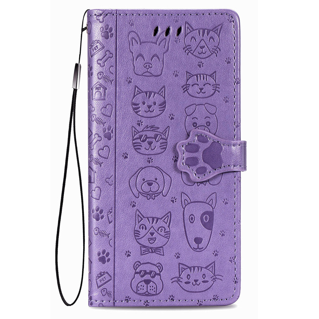 Maciņš Cat-Dog Samsung A035 A03s violets cena un informācija | Telefonu vāciņi, maciņi | 220.lv