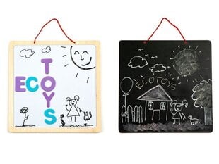 EcoToys Magnētiskā koka tāfele ar cipariem un burtiem cena un informācija | Attīstošās rotaļlietas | 220.lv