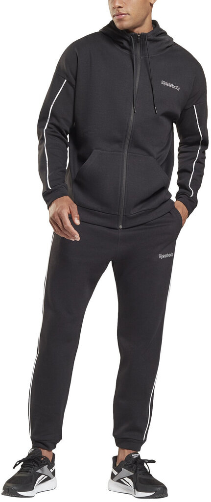 Reebok Sporta Tērpi Te Piping Flc Tracksuit Black HC9508/S cena un informācija | Sporta apģērbs vīriešiem | 220.lv