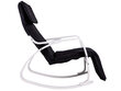 Šūpuļkrēsls regulējams, melns un balts ar kāju balstu cena un informācija | Atpūtas krēsli | 220.lv