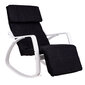 Šūpuļkrēsls regulējams, melns un balts ar kāju balstu cena un informācija | Atpūtas krēsli | 220.lv