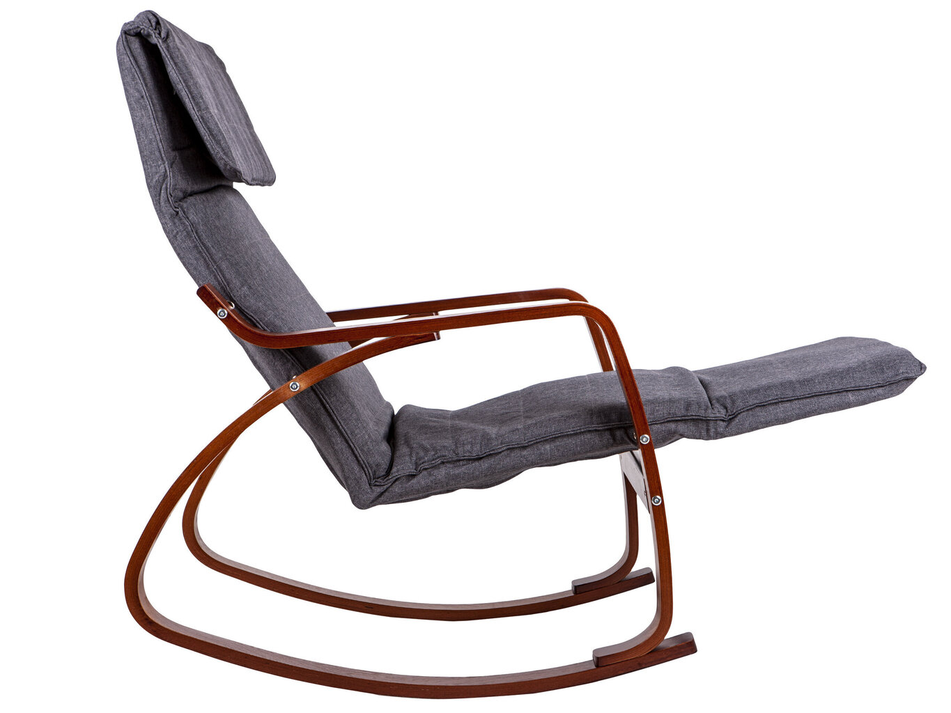 Šūpuļkrēsls ar regulējamu kāju balstu un koka roku balstiem cena un informācija | Atpūtas krēsli | 220.lv