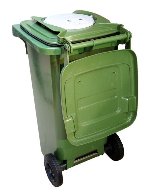 Atkritumu tvertnes vāks ar bioloģisko filtru, kas absorbē nepatīkamas smakas, 120 l, zaļš cena un informācija | Komposta kastes un āra konteineri | 220.lv