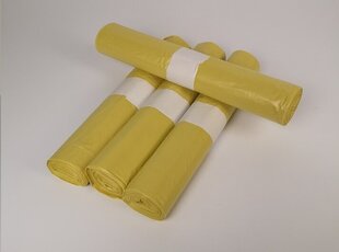Dzelteni maisi 54 x 90 mm "šauri, gari", HDPE 18,25 mikroni, 60 l, 40 gab. cena un informācija | Miskastes maisi | 220.lv