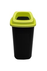 Melna atkritumu urna ar zaļu atvērtu vāku, 28 l cena un informācija | Miskastes | 220.lv