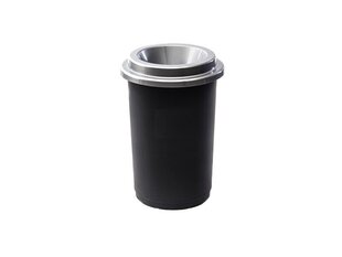 Контейнер для мусора, черный с открытой серой крышкой, 50 л цена и информация | Мусорные баки | 220.lv