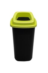 Melna atkritumu tvertne ar zaļu atvērtu vāku, 90 l cena un informācija | Miskastes | 220.lv