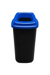 Melna atkritumu tvertne ar zilu atvērtu vāku, 90 l cena un informācija | Miskastes | 220.lv