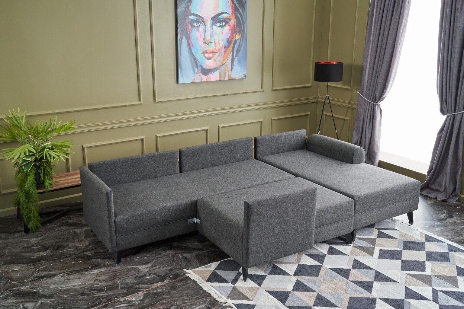 Stūra dīvāns Kalune Design Belen, brūns cena un informācija | Stūra dīvāni | 220.lv