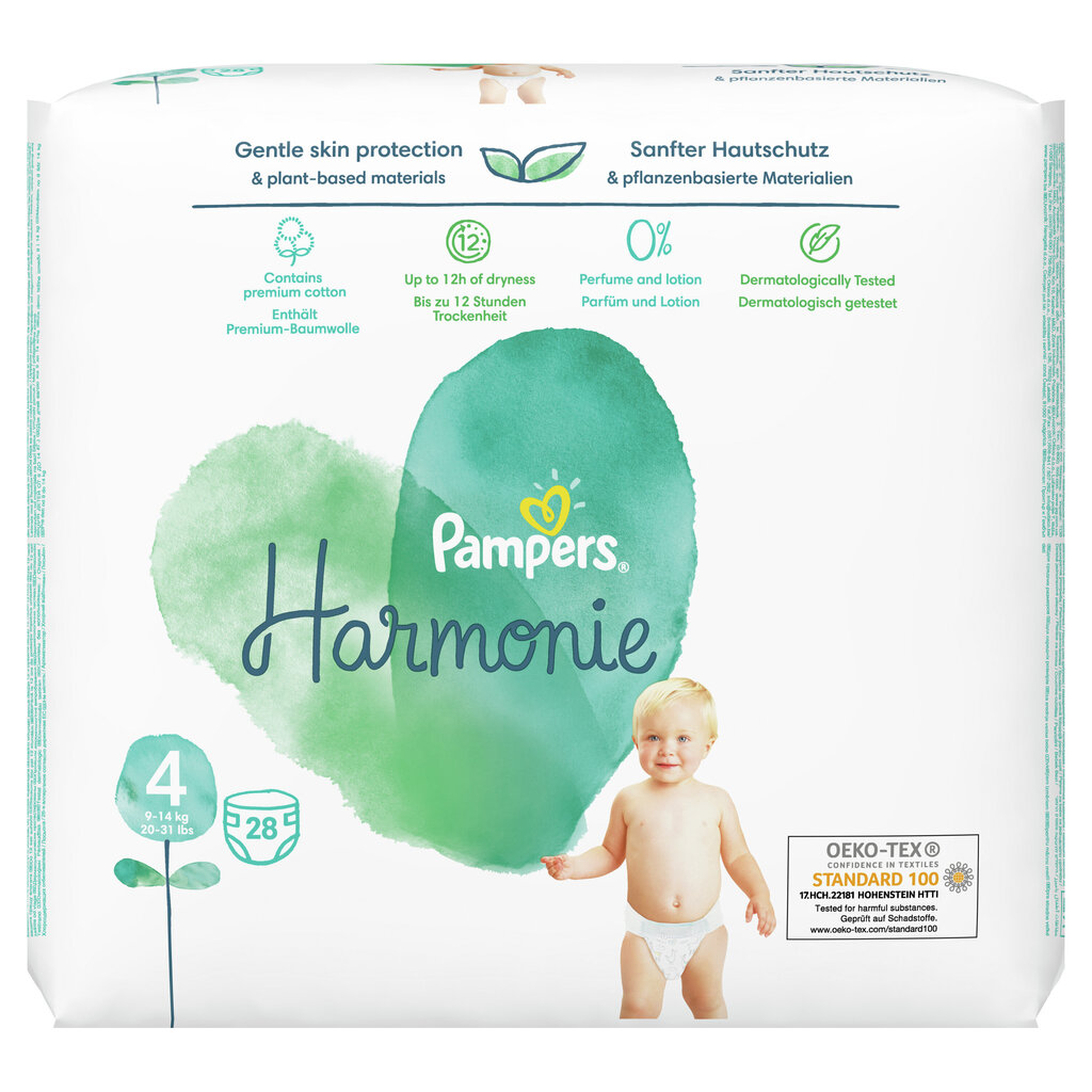 Autiņbiksītes Pampers Harmonie VP S4, 28 gab. цена и информация | Autiņbiksītes | 220.lv