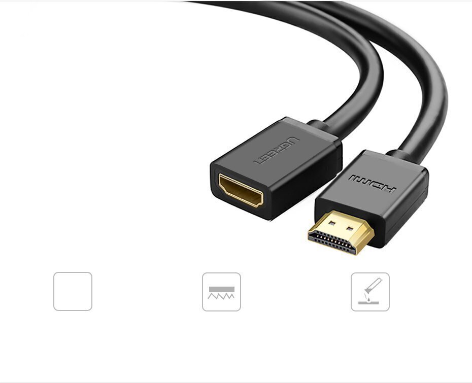 Ugreen HD107 HDMI kabelis FullHD, 3D, 2 m, melns cena un informācija | Kabeļi un vadi | 220.lv