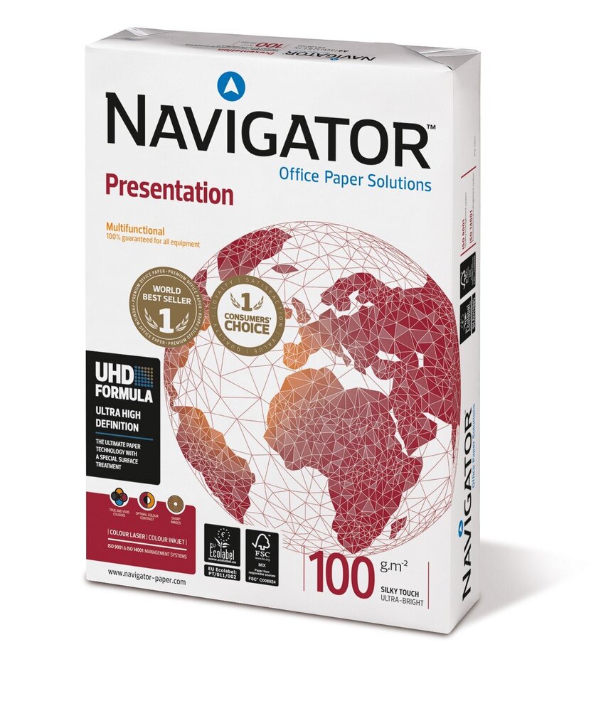 Papīrs NAVIGATOR Presentation, 100 g/m2, A4, 500 lapas цена и информация | Burtnīcas un papīra preces | 220.lv