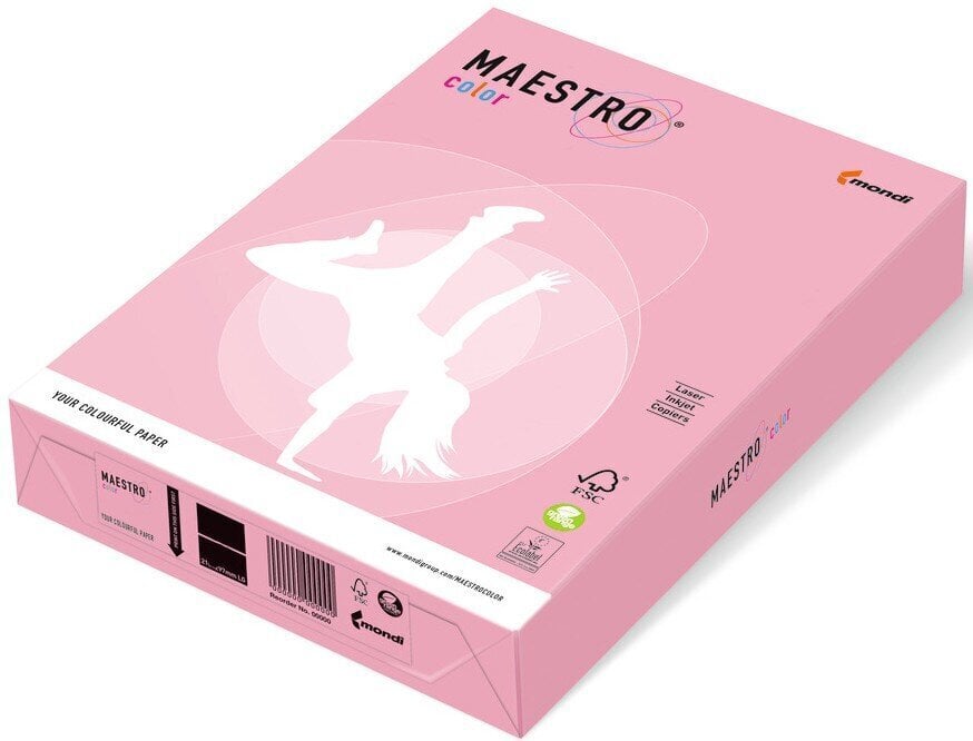 Krāsainais papīrs MAESTRO COLOR, 160 g/m2, A4, 250 lapas, rozā (Pink) cena un informācija | Burtnīcas un papīra preces | 220.lv