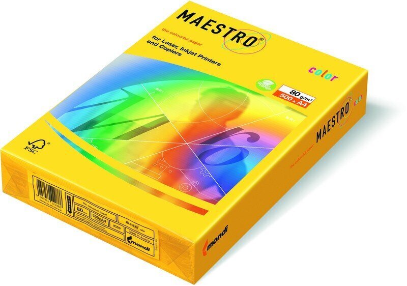 Krāsainais papīrs MAESTRO COLOR, 80 g/m2, A4, 500 lapas, gaiši rozā (Flamingo) цена и информация | Burtnīcas un papīra preces | 220.lv