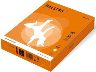 Krāsainais papīrs MAESTRO COLOR, 80 g/m2, A4, 500 lapas, oranžs (Orange) цена и информация | Тетради и бумажные товары | 220.lv