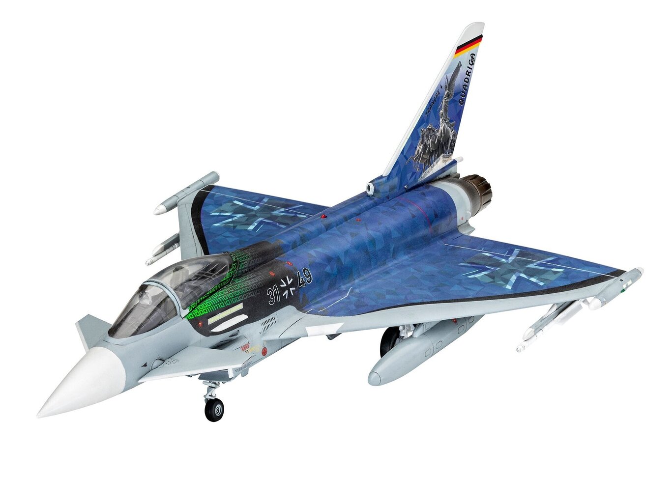 Revell - Eurofighter "Luftwaffe 2020 Quadriga" dāvanu komplekts, 1/72, 63843 cena un informācija | Konstruktori | 220.lv