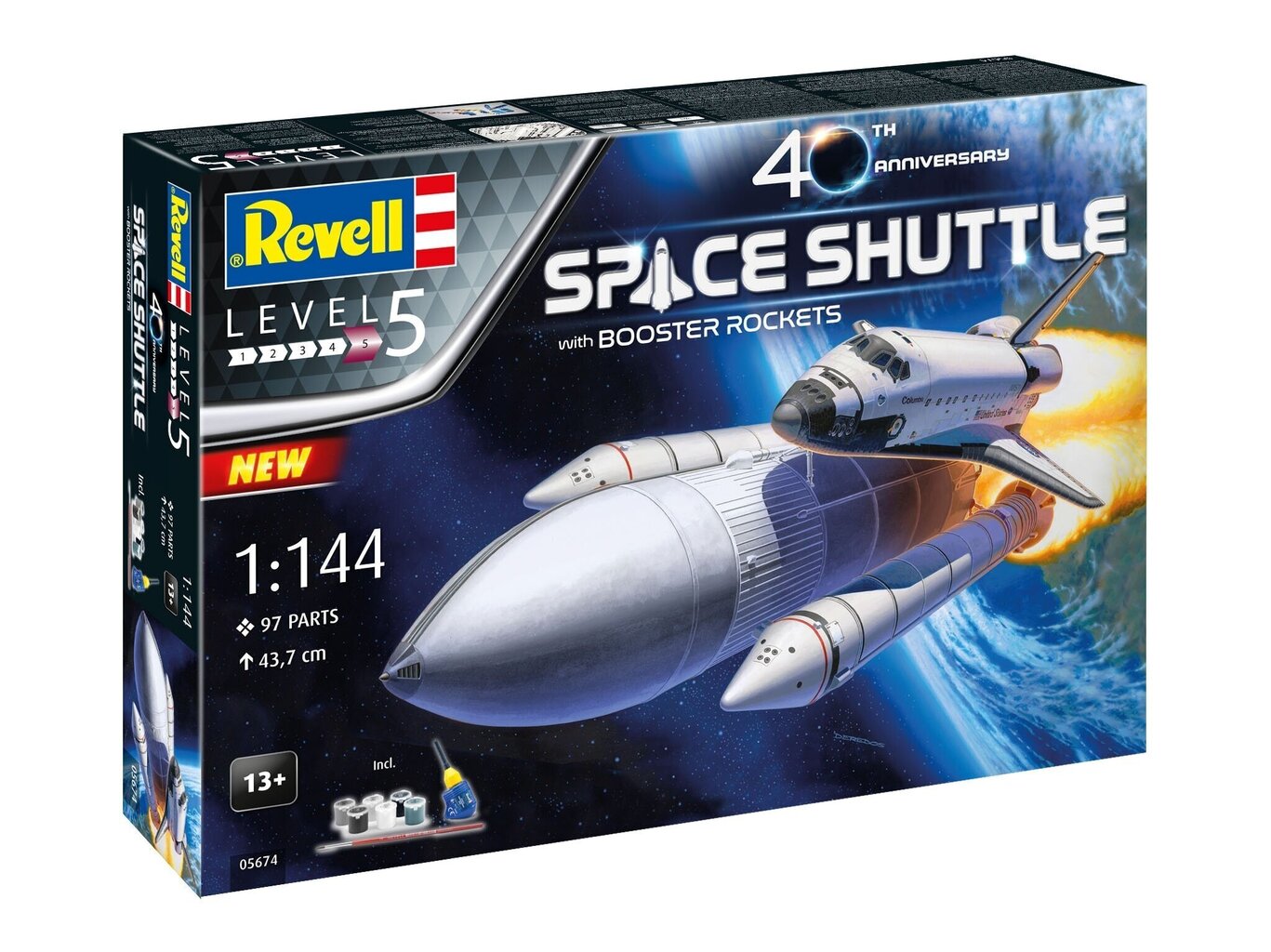 Revell - Space Shuttle & Booster Rockets Model Set, 1/144, 05674 cena un informācija | Konstruktori | 220.lv