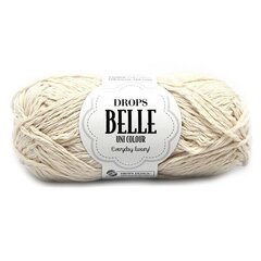 Пряжа Drops Belle 02 off white, 50 г, 120 м цена и информация | Принадлежности для вязания | 220.lv