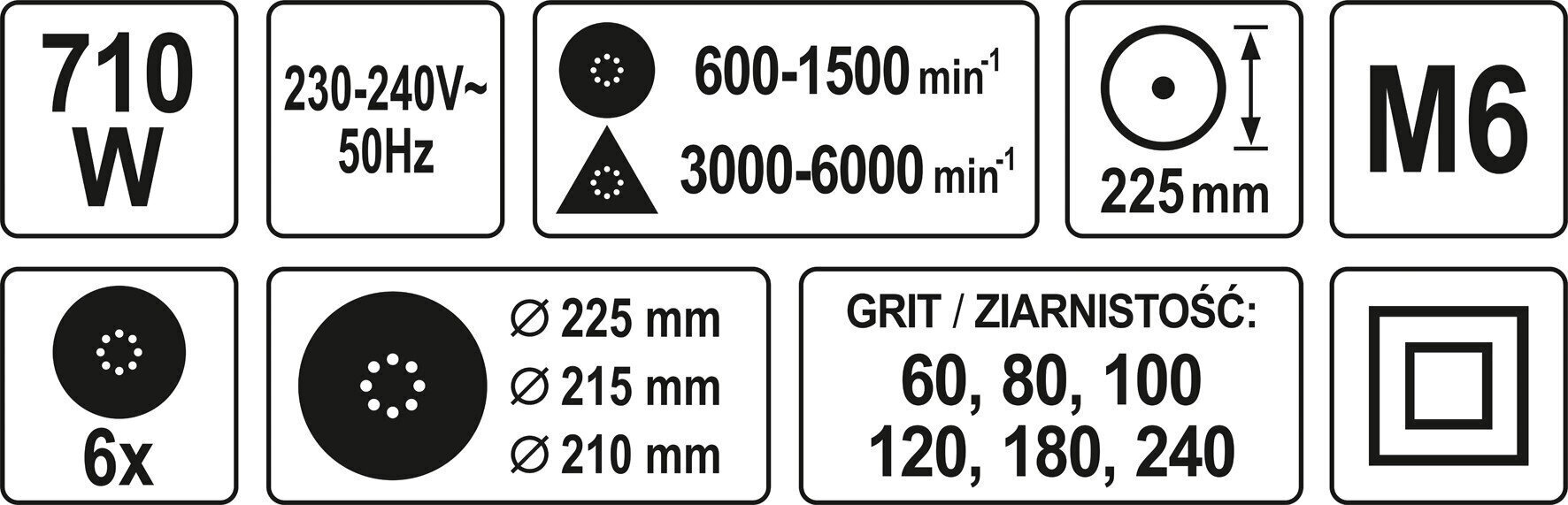 Slīpmašīna apmetumam, tepei, (žirafe) 225 mm 750W Yato (YT-82350) cena un informācija | Slīpmašīnas | 220.lv