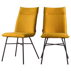 2-u krēslu komplekts Selsey Carlyn, dzeltens cena un informācija | Virtuves un ēdamistabas krēsli | 220.lv