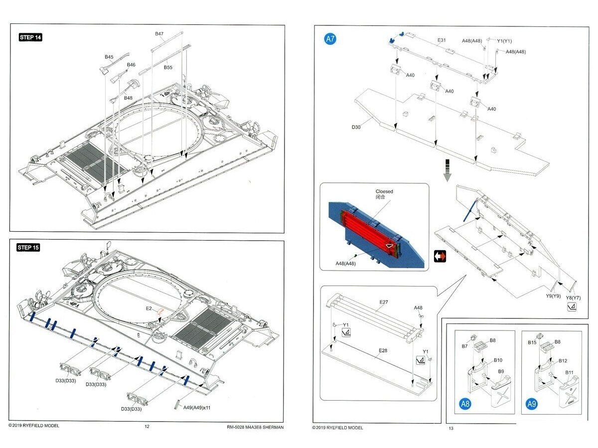 Rye Field Model - M4A3E8 Sherman w/Workable Track Links, 1/35, RFM-5028 cena un informācija | Konstruktori | 220.lv