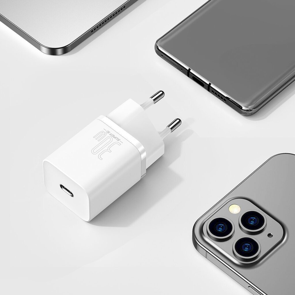 Baseus Super Si Quick Charger 1C 30W (white) cena un informācija | Lādētāji un adapteri | 220.lv