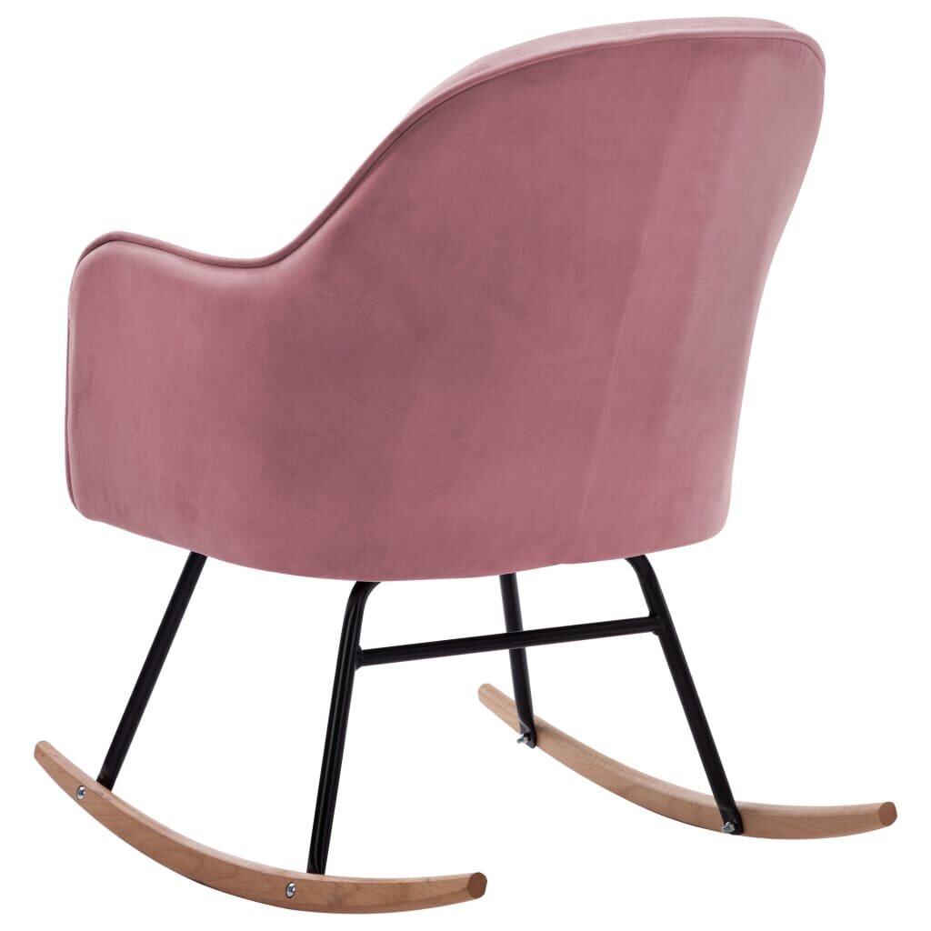 Šūpuļkrēsls vidaXL, rozā samts цена и информация | Atpūtas krēsli | 220.lv
