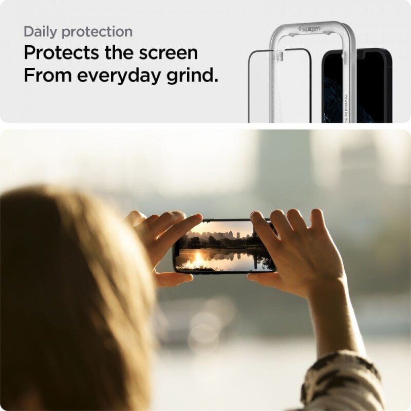 Spigen ALM Glass FC 2 gab. ekrāna aizsargstikls iPhone 13 un 13 Pro cena un informācija | Ekrāna aizsargstikli | 220.lv