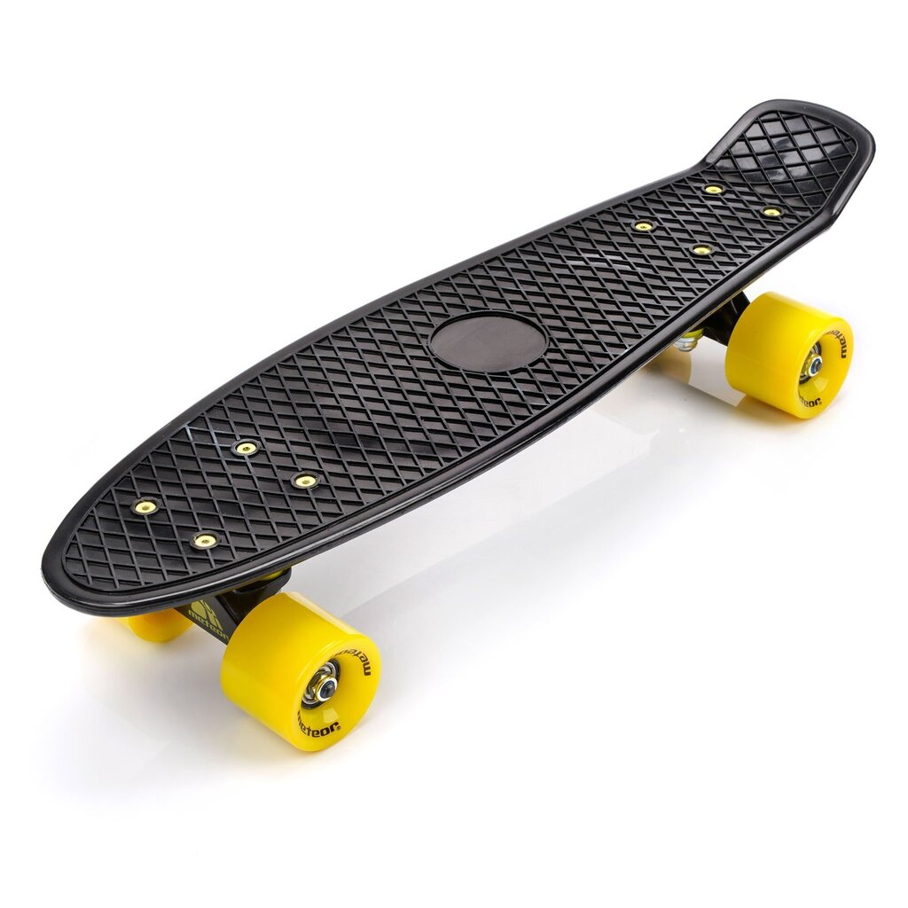 Skrituļdēlis Meteor Pennyboard, melns/dzeltens cena un informācija | Skrituļdēļi | 220.lv