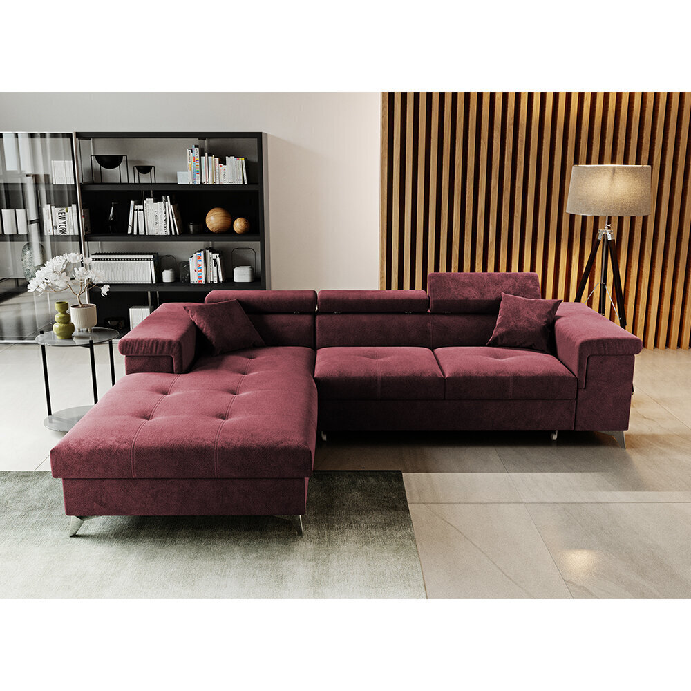 Stūra dīvāns Selsey Mikkara, sarkans цена и информация | Stūra dīvāni | 220.lv