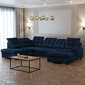 Stūra dīvāns Selsey Jamaal U, zils cena un informācija | Stūra dīvāni | 220.lv