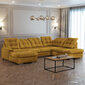Stūra dīvāns Selsey Jamaal U, dzeltens cena un informācija | Stūra dīvāni | 220.lv