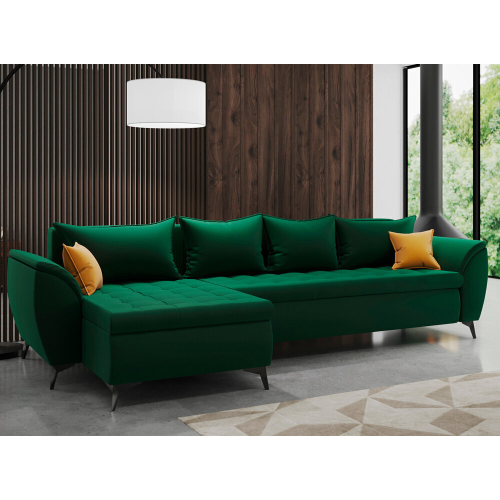 Stūra dīvāns Selsey Canajo, zaļš cena un informācija | Stūra dīvāni | 220.lv
