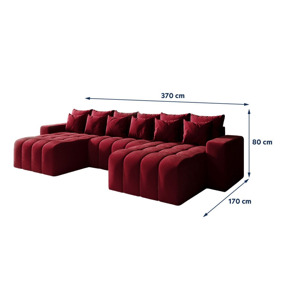 Stūra dīvāns Selsey Batilo U, sarkans cena un informācija | Stūra dīvāni | 220.lv