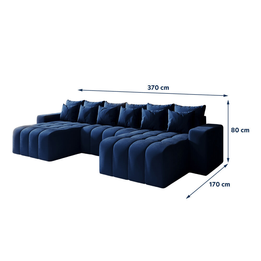 Stūra dīvāns Selsey Batilo U, zils цена и информация | Stūra dīvāni | 220.lv