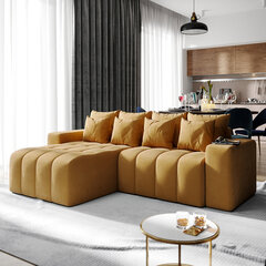 Stūra dīvāns Selsey Batilo, dzeltens cena un informācija | Stūra dīvāni | 220.lv