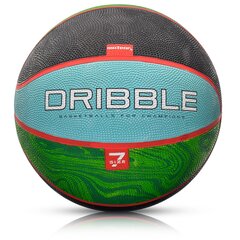 Basketbola bumba Meteor Dribble, 7. izmērs, zila/zaļa cena un informācija | Basketbola bumbas | 220.lv