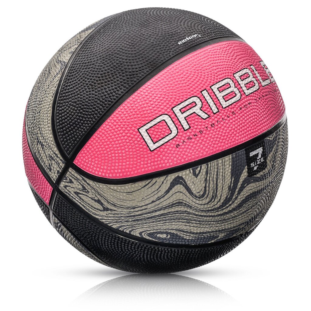 Basketbola bumba Meteor Dribble, 7. izmērs, rozā cena un informācija | Basketbola bumbas | 220.lv