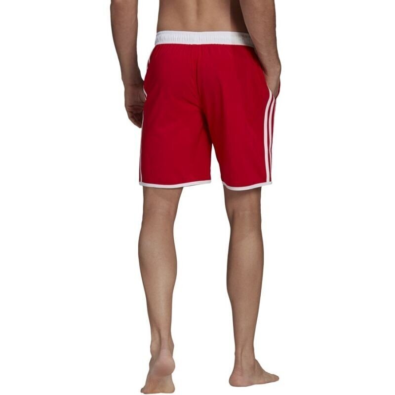 Vīriešu peldšorti Adidas Classic Lenght 3 Stripes Swim Shorts M GQ1106, sarkani cena un informācija | Peldšorti, peldbikses | 220.lv