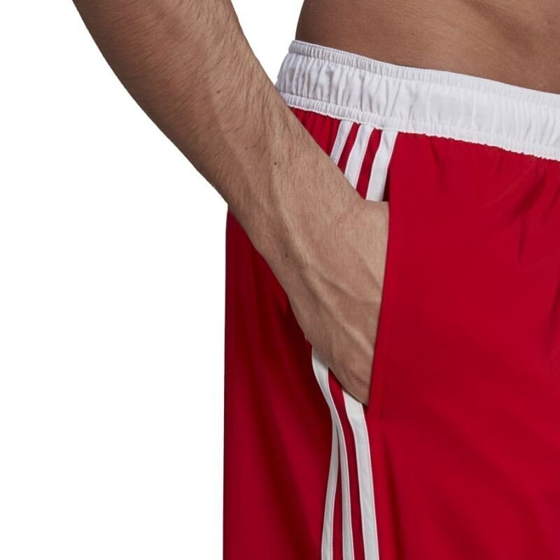 Vīriešu peldšorti Adidas Classic Lenght 3 Stripes Swim Shorts M GQ1106, sarkani cena un informācija | Peldšorti, peldbikses | 220.lv