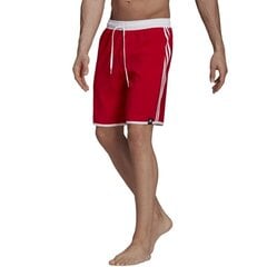 Vīriešu peldšorti Adidas Classic Lenght 3 Stripes Swim Shorts M GQ1106, sarkani cena un informācija | Peldšorti, peldbikses | 220.lv