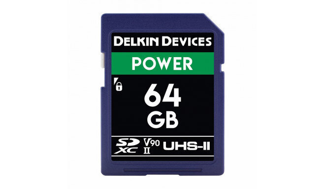 Atmiņas karte Delkin SDXC 64GB Power 2000X UHS-II U3 V90 R300/W250 cena un informācija | Atmiņas kartes fotokamerām | 220.lv