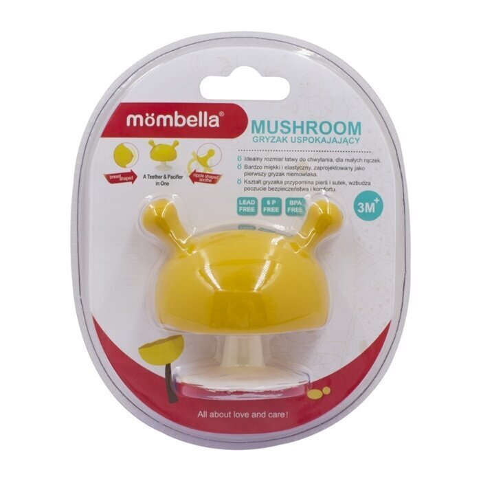 Graužamā rotaļlieta Mombella Mushroom, tumši dzeltena, 3 mēn+, 8127 цена и информация | Zobu riņķi | 220.lv
