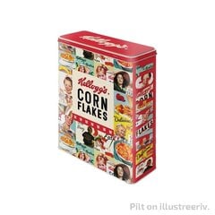 Metāla kārba/XL/3D Kellogg's Corn Flakes Collage cena un informācija | Trauki pārtikas uzglabāšanai | 220.lv