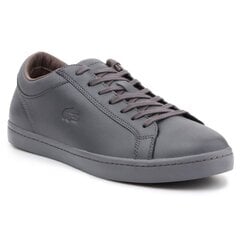 Мужские повседневные кроссовки Lacoste Straightset 4 Srm Gry Leather M 30SRM4015, серые цена и информация | Кроссовки мужские | 220.lv