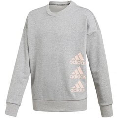 Džemperis meitenēm Adidas Jg Mh Crew Junior GK3237, pelēks. cena un informācija | Jakas, džemperi, žaketes, vestes meitenēm | 220.lv