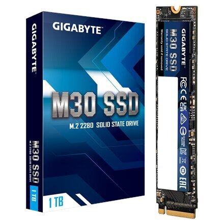SSD|GIGABYTE|1TB|M.2|PCIE|NVMe|3D TLC|Write speed 3000 MBytes/sec|Read speed 3500 MBytes/sec|MTBF 2000000 hours|GP-GM301TB-G цена и информация | Iekšējie cietie diski (HDD, SSD, Hybrid) | 220.lv